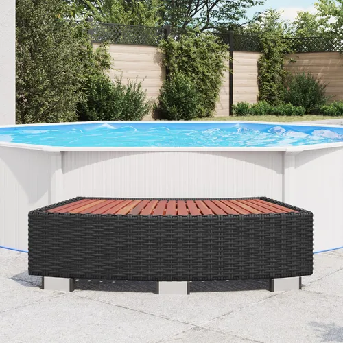 Vista 7 de vidaXL Spa Step Poly Rattan 36.2"x17.7"x9.8" Negro
