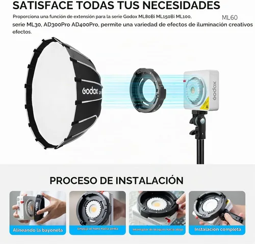 Vista 2 de Adaptador de montaje Bowens ML-GB GODOX