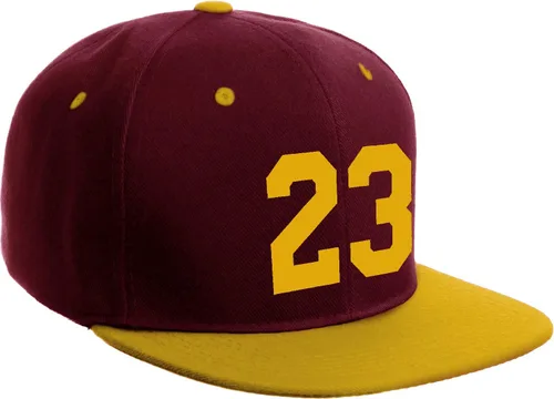Vista 43 de Número de equipo modificado para requisitos particulares del jugador del color del sombrero del Snapback de la visera plana clásica de la visera
