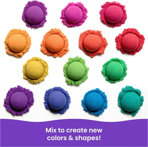 Vista 6 de Kinetic Sand, paquete de 10 contenedores de castillo de 10 colores de arena de juego para recuerdos de fiesta, bolsas de regalo, regalos