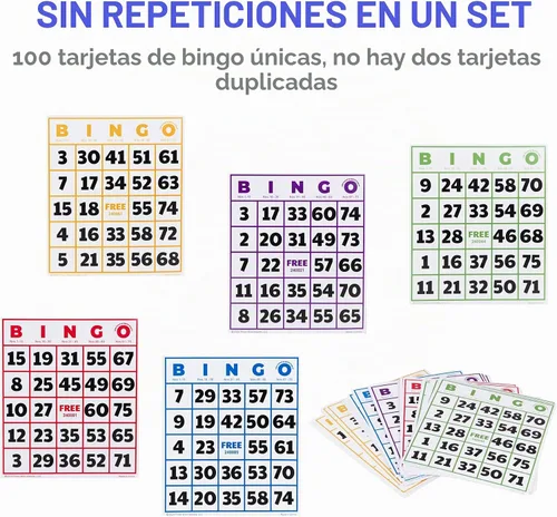 Vista 5 de GSE - Tarjetas de juego de bingo jumbo con números de fácil lectura, 100 hojas de bingo reutilizables 100