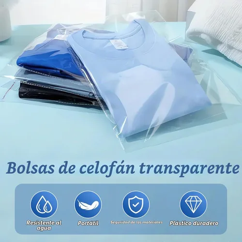 Vista 3 de Bolsas de celofán resellables grandes, 12.0 x 16.0 in, bolsas de plástico transparente autosellables, bolsas de plástico selladas, a granel