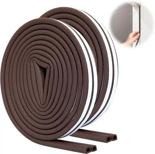 Vista 12 de SUNMON Burlete de 33 pies (10 m) tipo D, para impermeabilizar e insonoriza, hecho de espuma autoadhesiva, para puertas y ventanas (blanco)