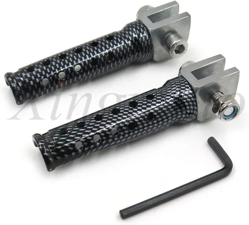 Vista 5 de Estriberas plegables para motocicleta, estribos delanteros compatibles con Yamaha FZR 600 XJ 600S YZF 600R 750R 1000 FZS1 FZ-1 R1 R6, pedal