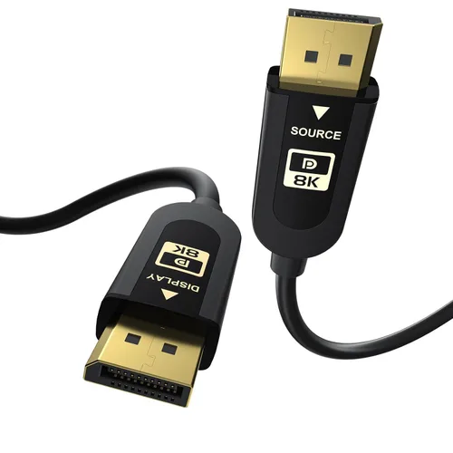 Vista 7 de FIBBR Cable DisplayPort 2.1 certificado VESA de 40 Gbps, cable DP40 de 16.5 pies, 16K @30Hz 10K @30Hz 8K @60Hz 4K @165Hz, HDR, HDCP2.2, DSC 1.2a