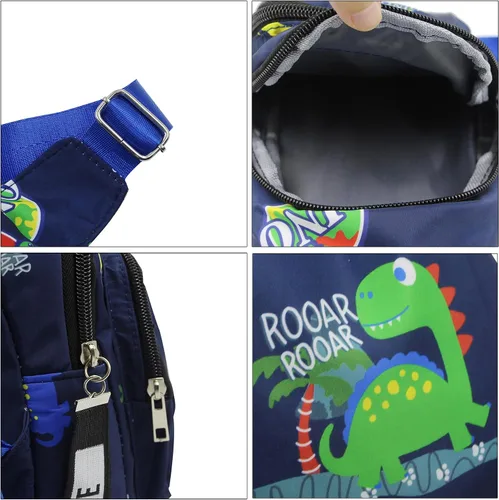 Vista 7 de ANKOMINA Bolso bandolera pequeño para niños, lindo bolso cruzado de dibujos animados, bolsa de hombro de unicornio dinosaurio para exteriores