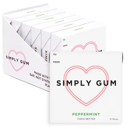 Vista 28 de SIMPLY Gum Canela, goma de mascar natural sin plástico, paquete de 6 (90 piezas) Vegano, Kosher, sin OGM, sin aspartamo y sin sorbitol