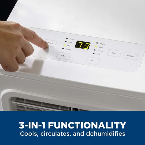 Vista 4 de GE Aire acondicionado portátil de 8,000 BTU para habitaciones pequeñas de hasta 150 pies cuadrados (5,100 BTU SACC), 3 en 1 con deshumidificación