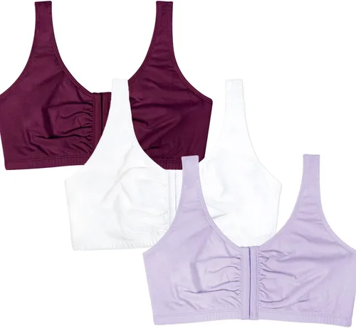 Vista 13 de Fruit of the Loom Sujetador de algodón con cierre frontal múltiple para mujer