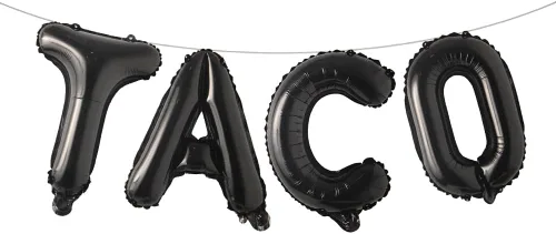 Vista 5 de Fiesta Party Balloons Supplies Taco Balloons Mexican Cinco De Mayo Party Decorations Mylar Foil Balloons Fiesta Party Decorations (L TACO Gold)