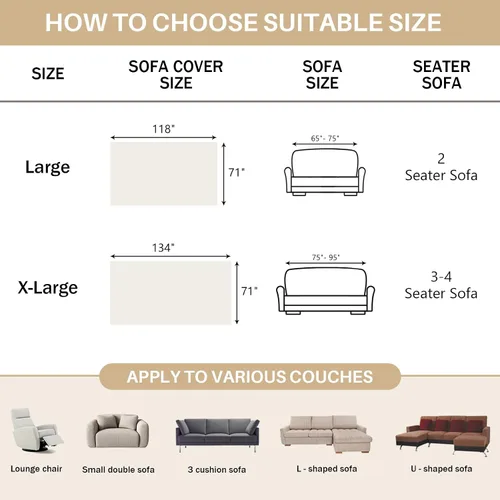 Vista 6 de Foreate Funda mullida de felpa para sofá, funda de piel sintética para sofá de 3 cojines, funda para sofá seccional, fundas cálidas en forma de L