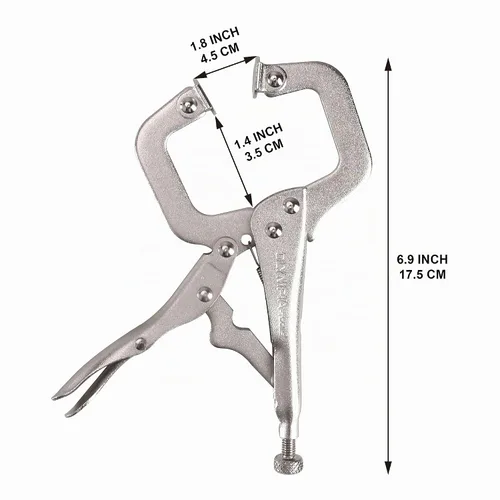 Vista 4 de Olympia Tools Abrazadera C de bloqueo de 6.0 in, plata (11-406)