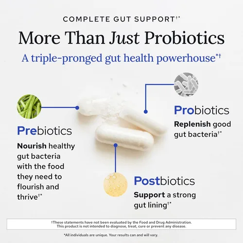 Vista 5 de Gundry MD® Bio Complete 3, probióticos 3 en 1 para la salud intestinal, suplementos probióticos para la digestión, suplemento que apoya