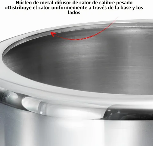 Vista 5 de HAWKINS Olla a presión de acero inoxidable triple, con tapa interior y cocina de inducción (HSST15) 1.5 litros, color plateado