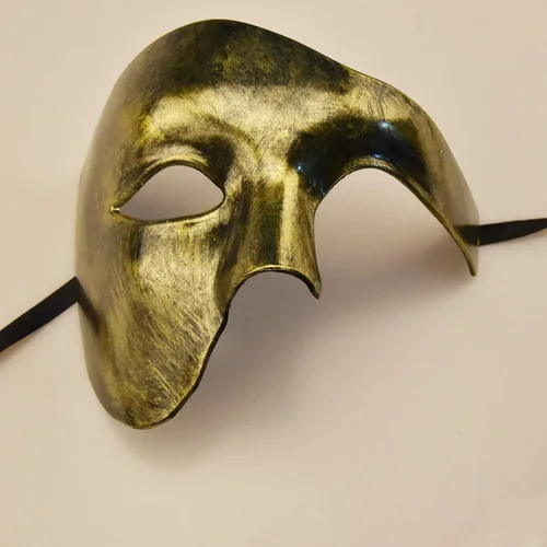 Vista 27 de KEFAN Máscara para hombre de mascarada, máscara de media cara del fantasma de la ópera