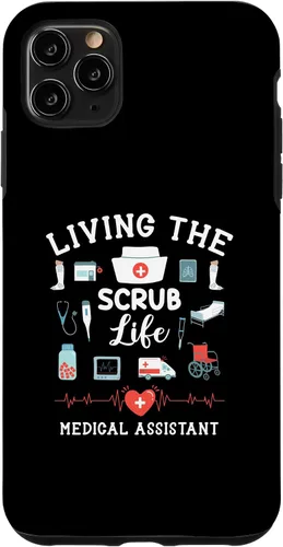 Vista 13 de Carcasa para iPhone 16 Living The Scrub Life Medical Assistant Nurse