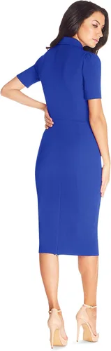 Vista 3 de Dress the Population Vestido midi ajustado de manga corta con cuello Gloria para mujer
