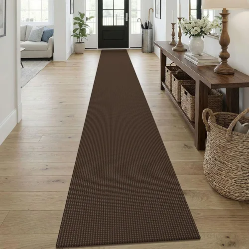 Vista 280 de KOZYFLY - Tapete para puerta de interior, lavable, pequeña, antideslizante, con respaldo de goma, felpudo de algodón para el hogar, color negro
