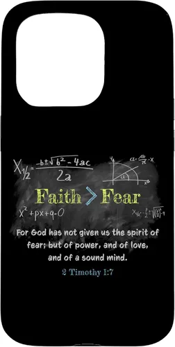 Vista 14 de Faith > Fear 2 Timothy 1:7 Christian Verse Math Equation Case for iPhone 17