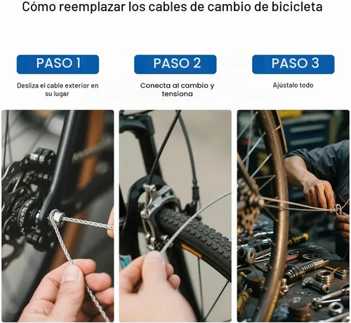 Vista 5 de Carcasa de cable de cambio, desviador de bicicleta forrado para bicicleta, carcasa de cable de cambio, cables de manguera de cambio de ciclismo