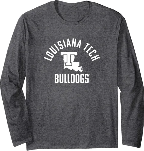 Vista 3 de Louisiana Tech Bulldogs - Camiseta de manga larga de un solo color, Negro
