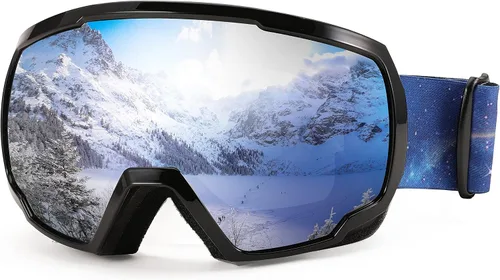 Vista 18 de FEISEDY Ski Goggles, OTG Snow Sport Goggles for Adult Youth, Anti-Fog UV400 Protection Bendable Dual-Lenses B2961