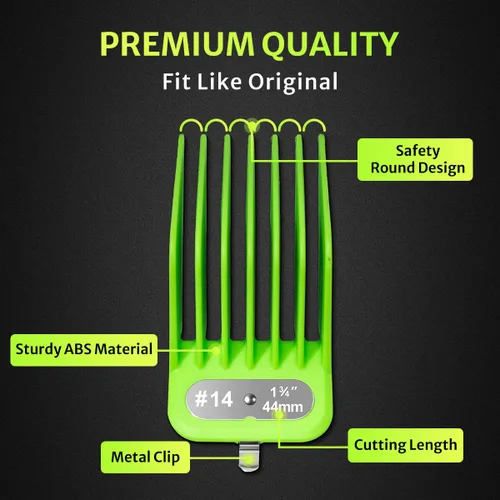 Vista 4 de Juego de protectores cortapelos extralargos compatibles con Andis Master, Oster Fast Feed, Andis AAC-1, GC, LCL, ML, PM-1, PM-2, RCAC,RS-1,US-1