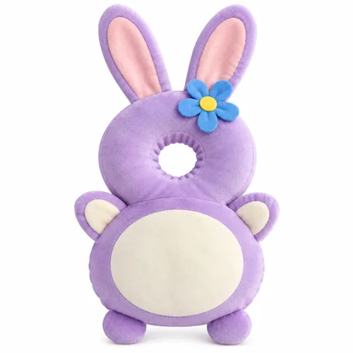 Vista 6 de Mochila protectora de cabeza de bebé para caminar gateando, mariposa rosa