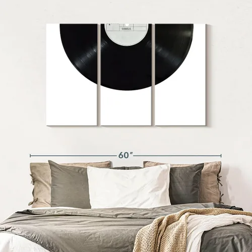 Vista 141 de Elephant Stock BW - Reproductor de discos de vinilo para pared, lienzo horizontal, decoración de pared de sala de estar de 3 piezas, impresión