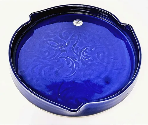 Vista 2 de Castle Arch Pottery Plato de cerámica azul para servir hecho a mano cerámica hecha a mano regalo de cocina regalo de inauguración de la casa regalo