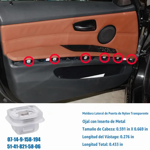 Vista 6 de 80pcs Interior Trim Insertar Ojal y Panel de Puerta Clips para BMW Serie 3 E46, E46 M3