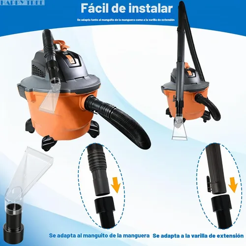 Vista 2 de Happy Tree Accesorio de extracción transparente con reductor de 2-1/2 pulgadas para tapicería, limpieza de alfombras y detalles automáticos