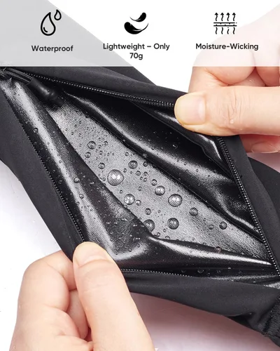 Vista 3 de Zelvot Cinturón de Correr con Riñonera Ajustable de 400ml Suave, Riñonera de Correr con Soporte para Teléfono y Toalla de Gimnasio, Bolsa de Cintura