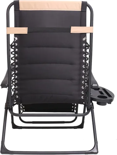 Vista 10 de BTEXPERT Silla reclinable plegable acolchada de gran tamaño con gravedad cero, color negro y marrón