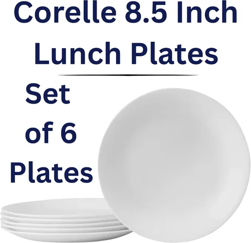 Vista 4 de Corelle Livingware - Placa de postre, 8-1/2 pulgadas, color blanco, juego de 6