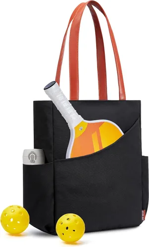 Vista 12 de Bolso de Pickleball para Mujeres, Elegante Bolso de Nylon con Capacidad para 2 Palas, Bola, Equipo, Bolso de Hombro Utilitario para Deportes