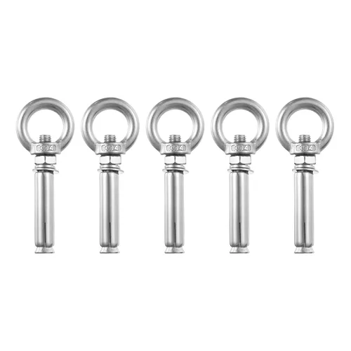 Vista 18 de uxcell Aro de elevación de la expansión, 8pcs M6x50mm 304 tornillo de expansión de acero inoxidable con anillo de ojo para pared de ladrillo