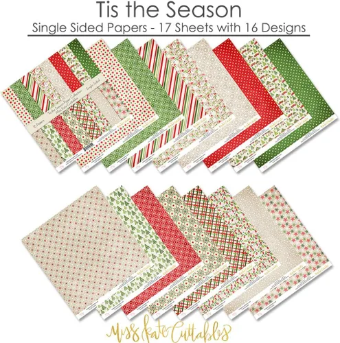 Vista 2 de Paquete de papel con patrón "Tis the Seas", papel especial para álbumes de recortes, colección de una cara de 12 x 12 pulgadas, incluye 16 hojas