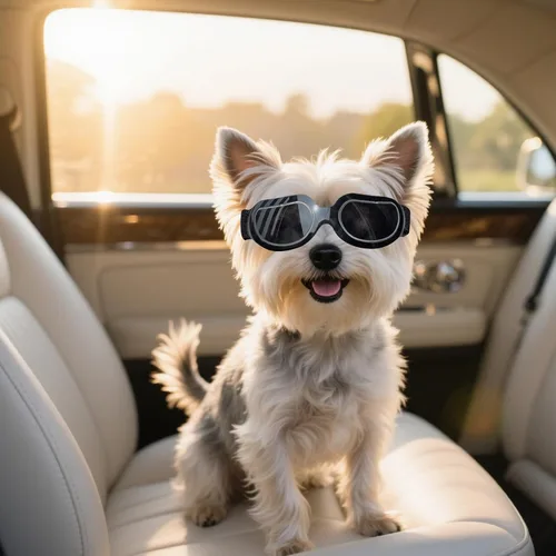 Vista 2 de ENJOYING Lentes de sol para perros de razas pequeñas, antirayos UV para perros pequeños, resistentes al viento, protección ocular de perro