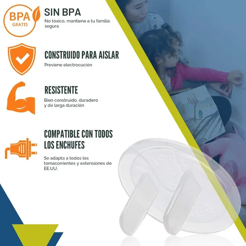 Vista 6 de Fundas transparentes (paquete de 32) – Fundas de enchufe de seguridad para bebés – Duraderas y estables – A prueba de niños tus enchufes fácilmente