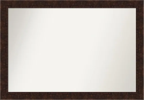 Vista 277 de Amanti Art Espejo de baño de bronce para sobre fregadero, 24 x 24 pulgadas, espejo de tocador cuadrado estrecho de bronce Manhattan, marco de madera