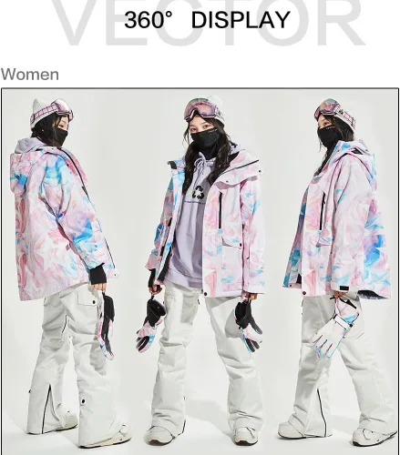 Vista 6 de VECTOR PRIME Pantalones de esquí aislados para mujer, pantalones de snowboard impermeables para mujer