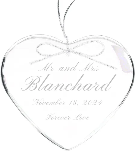 Vista 7 de Adorno personalizado de campana de cristal de 2.75 pulgadas, adorno colgante de vidrio transparente grabado personalizado para parejas, bodas