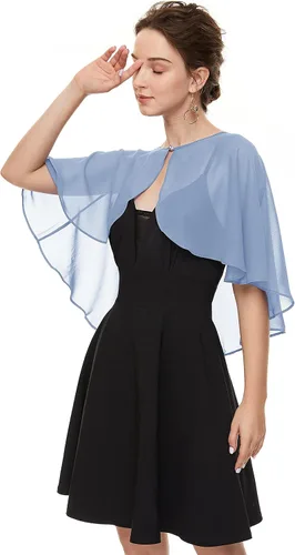 Vista 3 de Chales de gasa suave para cubrir el vestido de noche de boda para mujer