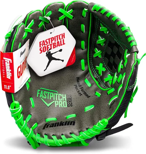 Vista 8 de Franklin Sports Fastpitch Softball Gloves - Windmill Adult + Youth Fielding Gloves - 11" or 12" - Pink + Green
