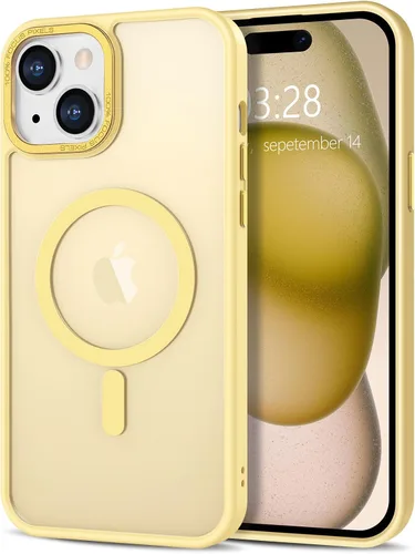 Vista 210 de Anuck - Funda magnética para iPhone 11 compatible con MagSafe, carcasa trasera mate translúcida dura, borde de TPU, delgada, resistente a impactos