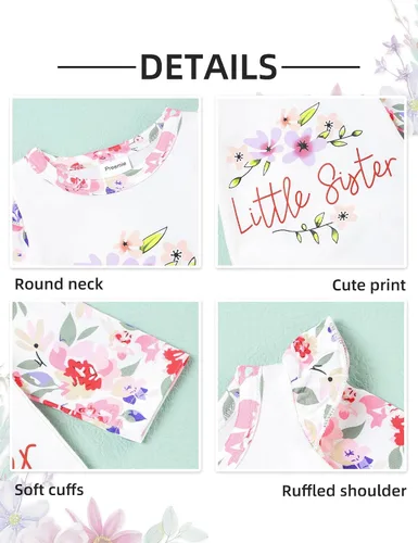 Vista 5 de Mono de manga larga con estampado floral para bebé o niña