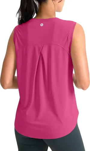 Vista 16 de SANTINY Camiseta sin mangas de entrenamiento para mujer, camiseta atlética Negro
