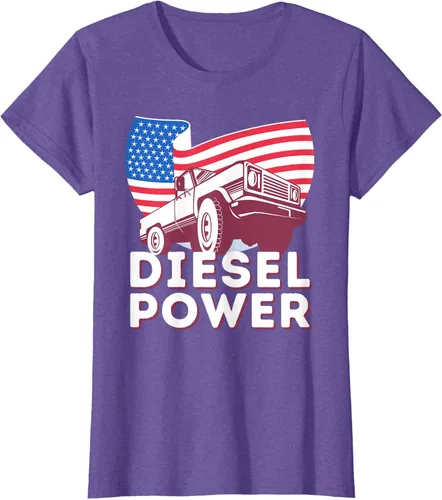 Vista 16 de Diesel Power American Flag - Camiseta de camioneta de mecánico diésel, Negro, S