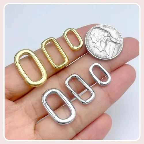 Vista 6 de OHINGLT 10 piezas de cierres de colgante con clip mosquetón – cierre y cierres de collar de 18K oro, conector de encanto de pulsera para mujer